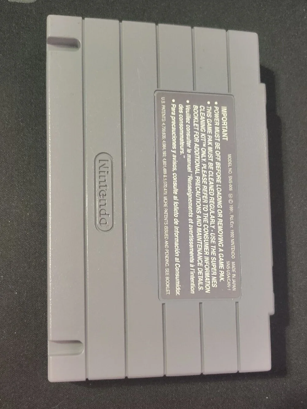 Nintendo Yoshi's Island Game Cartridge - Gray
